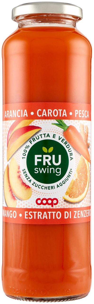 Succo Fru swing Arancia - Carota - Pesca - Mango - Estratto di Zenzero 690 ml - Immagine 01