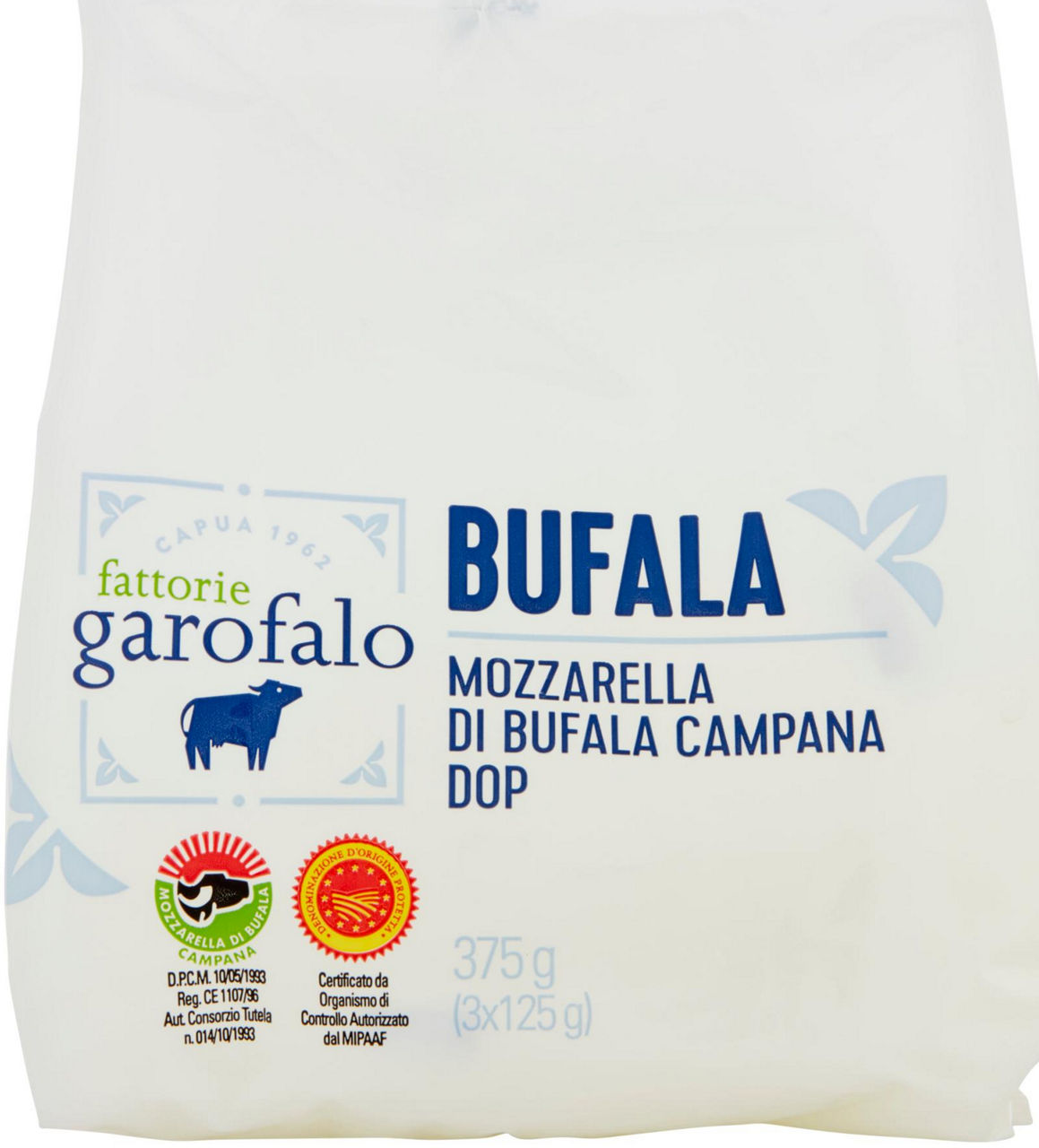 Fattorie garofalo bufala mozzarella di bufala campana dop 3 x 125 g