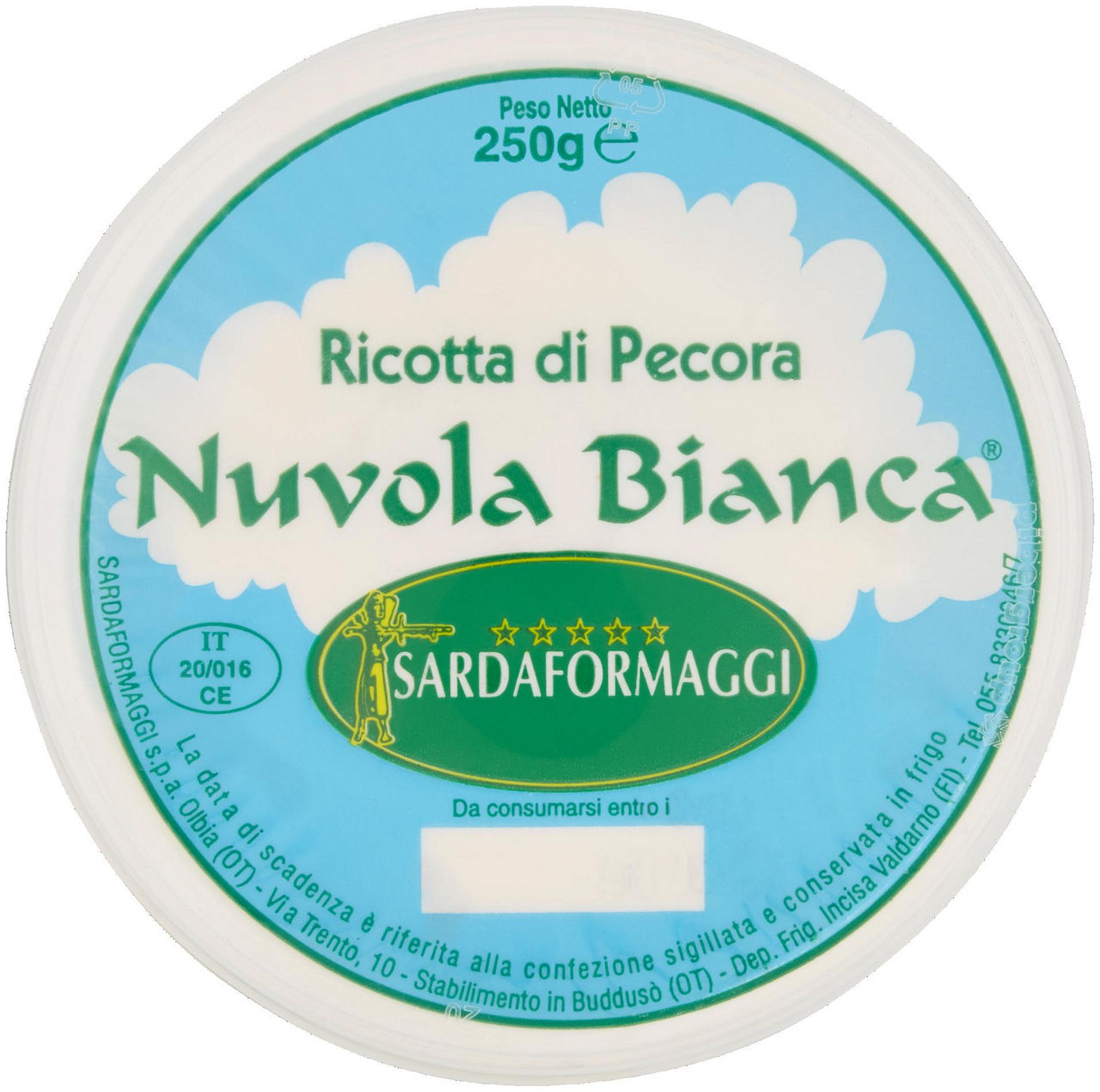 Ricotta di pecora nuvola bianca sardaformaggi 250 g