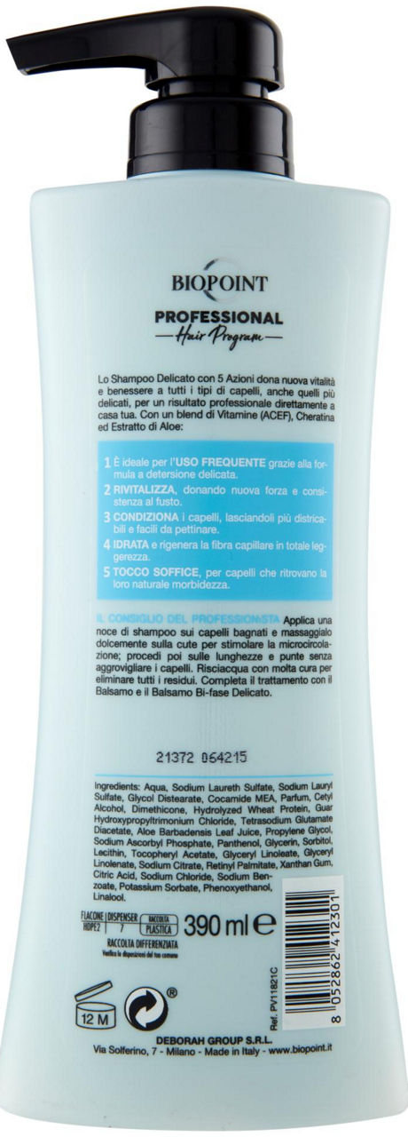 SHAMPOO BIOPOINT HAIR PROGRAM DELICATO ML 390 - Immagine 41