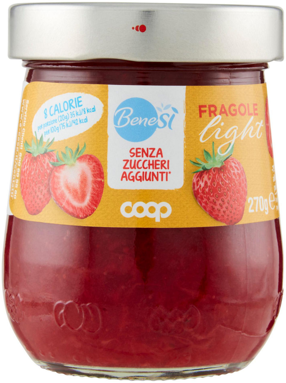 PREPARATO DI FRAGOLE LIGHT BENE.SI COOP VASO VETRO GR. 270 - Immagine 01