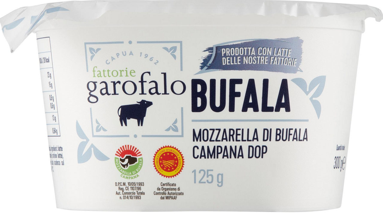 Mozzarella di bufala campana d.o.p 125 g in vaschetta