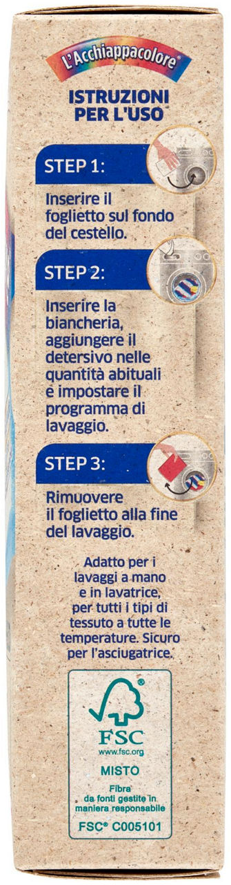 ADDITIVO BUCATO L'ACCHIAPPACOLORE ECO FIBRE NATURALI PZ 16 - Immagine 31