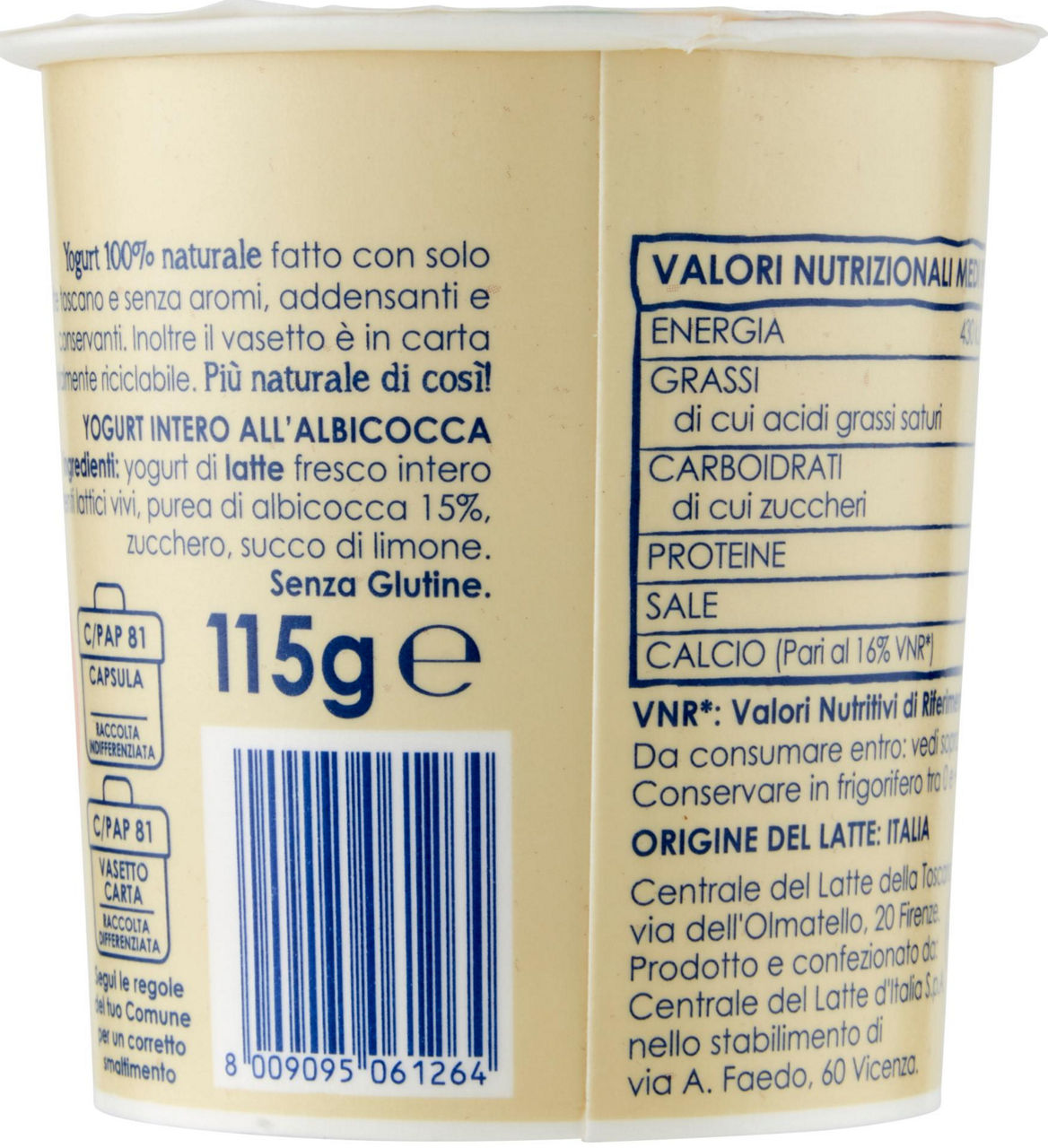 Yogurt da latte toscano all'albicocca 115 gr - Immagine 21