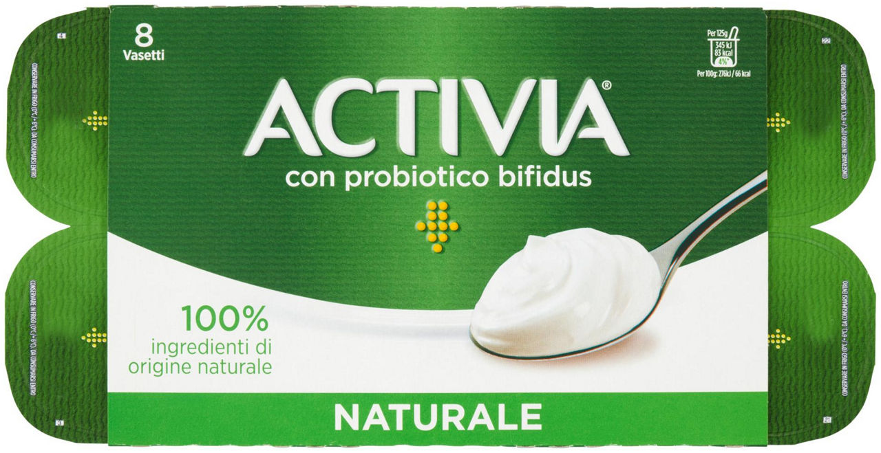 Yogurt con probiotico bifidus bianco 8 pz da 125 gr