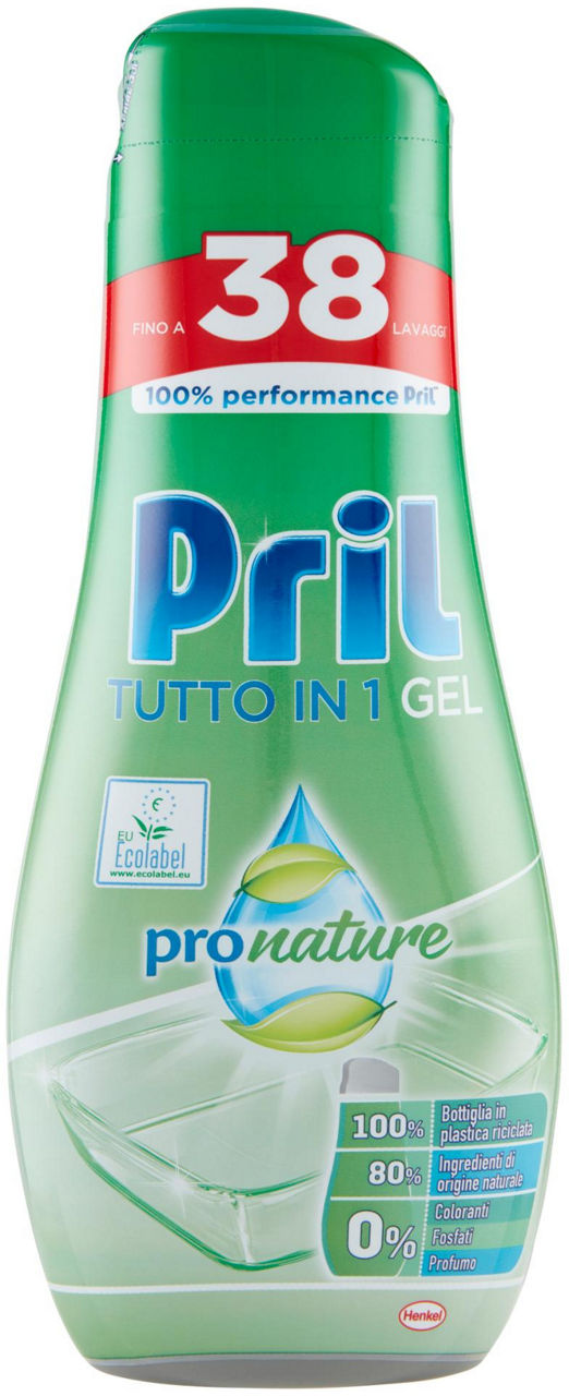 Detersivo lavastoviglie pril gel all in one green 38lav ml 608