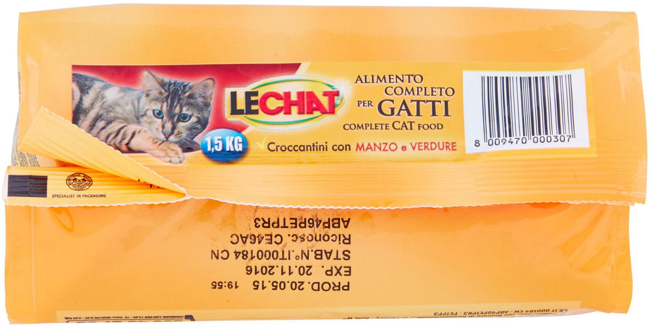 SECCO GATTO LECHAT CROCCANTINO MANZO E VENDURE SACCO KG.1,5 - Immagine 51