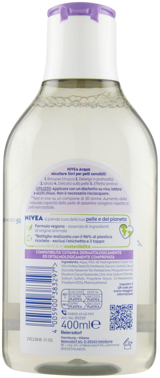 ACQUA MICELLARE PELLI SENSIBILI NIVEA ML 400 - Immagine 21