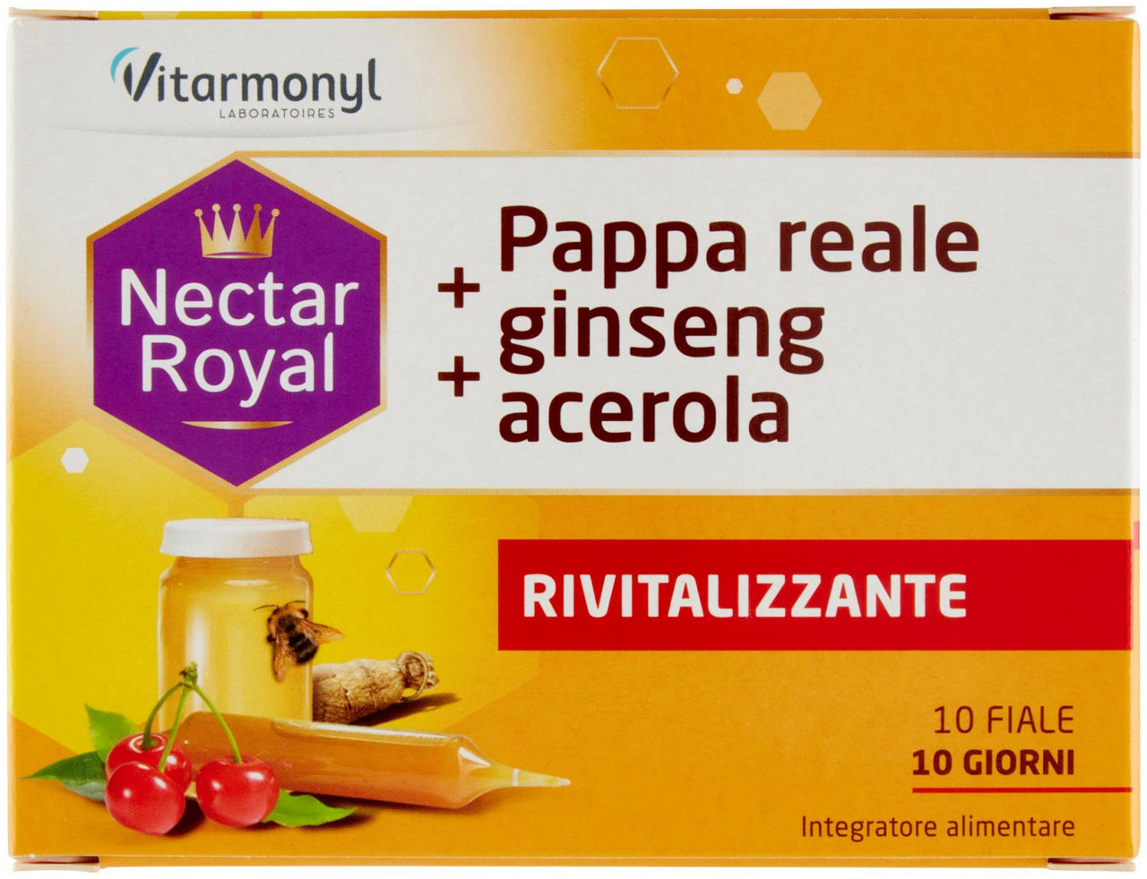 Integratore pappa reale + ginseng+ acerola  fiale vitarmonyl scatola ml.100