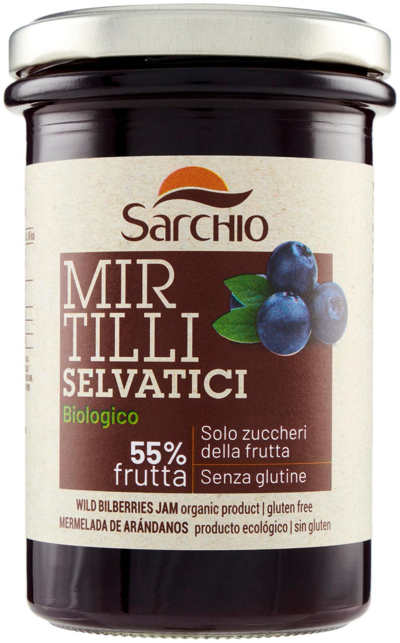 Composta  mirtilli selvatici senza glutine biologica sarchio gr.320