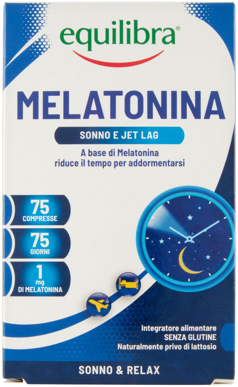 Integratore melatonina equilibra 75 cpr. scatola gr. 9,37
