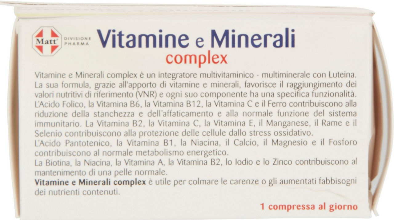 MULTIVITA VITAMINE E MINERALI COMPLEX MATT & DIET PHARMA COMPRESSE PZ.60 GR.79,8 - 4