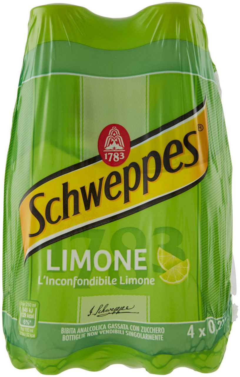 SCHWEPPES LIMONE CLUSTER PET ML 250 X 4 - Immagine 01