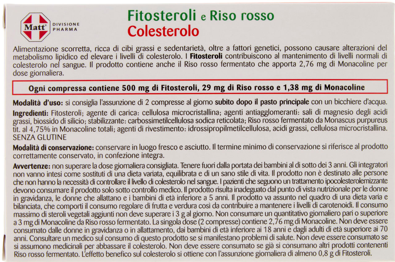 INTEGRATORE FITOSTEROLI E RISO ROSSO MATT GR 40 - Immagine 51