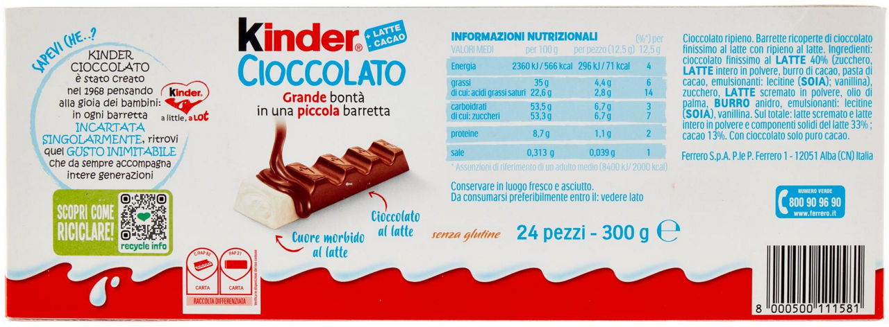 BARRETTE KINDER CIOCCOLATO T/24 ASTUCCIO GR.300 - Immagine 21