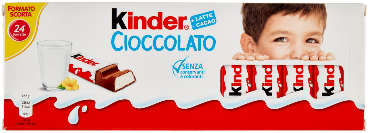 Barrette kinder cioccolato t/24 astuccio gr.300