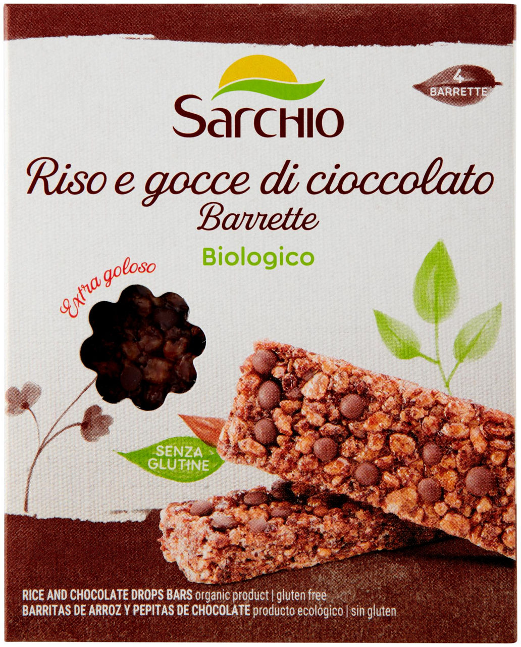 Snack riso e gocce di cioccolato senza glutine biologico sarchio scatola  gr.80