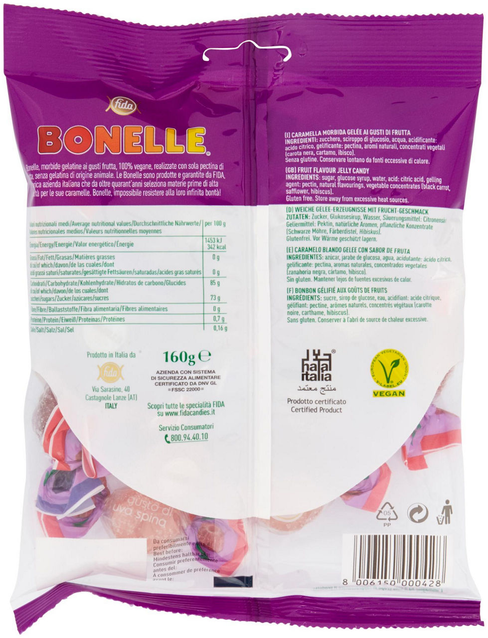 CARAMELLE GELATINE FRUTTI DI BOSCO BONELLE BUSTA GR 160 - Immagine 21