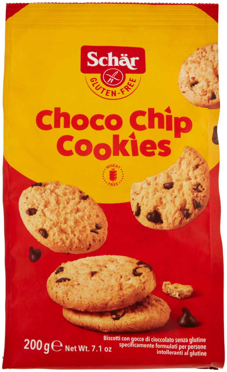 Biscotti choco chip cookies senza glutine schar sacchetto g 200