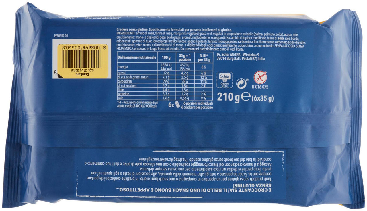 CRACKERS SENZA GLUTINE SCHAR FLOW PACK G 210 - Immagine 21