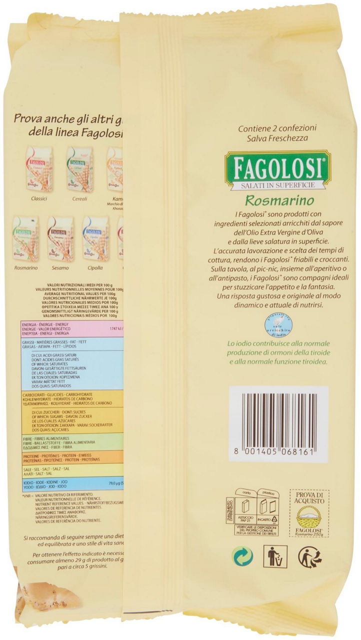GRISSINI FAGOLOSI ROSMARINO GRISSIN BON INCARTO GR. 250 - 2