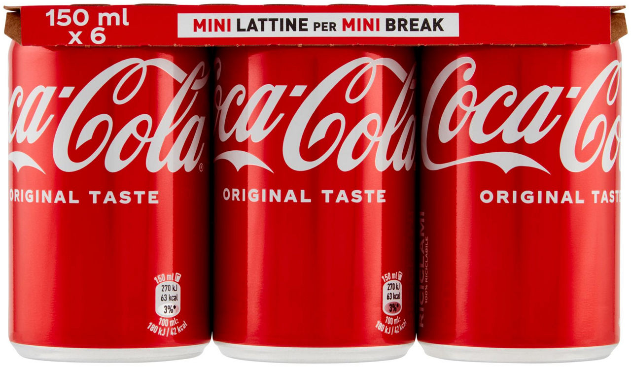 Coca cola lattina cluster ml 150 x 6