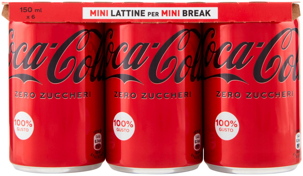 Coca cola zero zuccheri lattina cluster ml 150 x 6