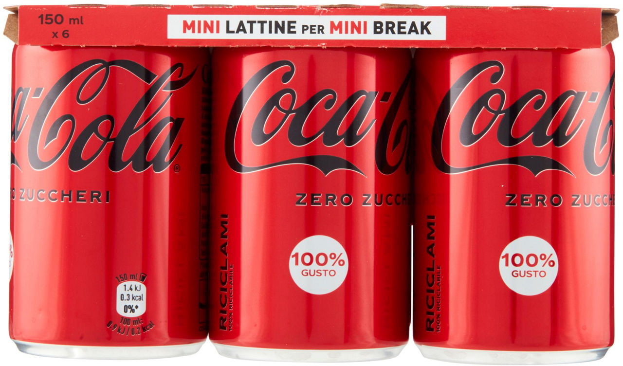 Coca cola zero zuccheri in lattina 6 pz x 150 ml - Immagine 21