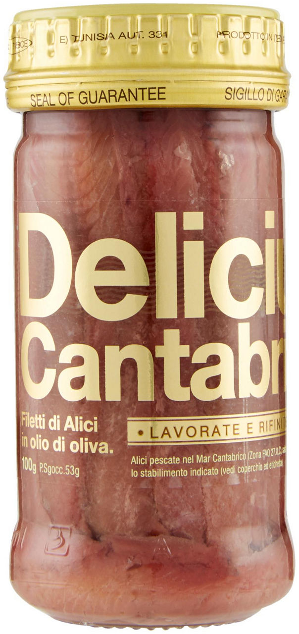 Filetti di alici tesi  o.o delicius cantabrico gr.100