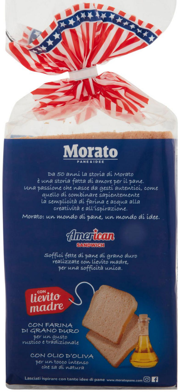 AMERICAN SANDWICH PANE GRANO DURO SOLO C/OLIO OLIVA MORATO SACCHETTO G 550 - 2
