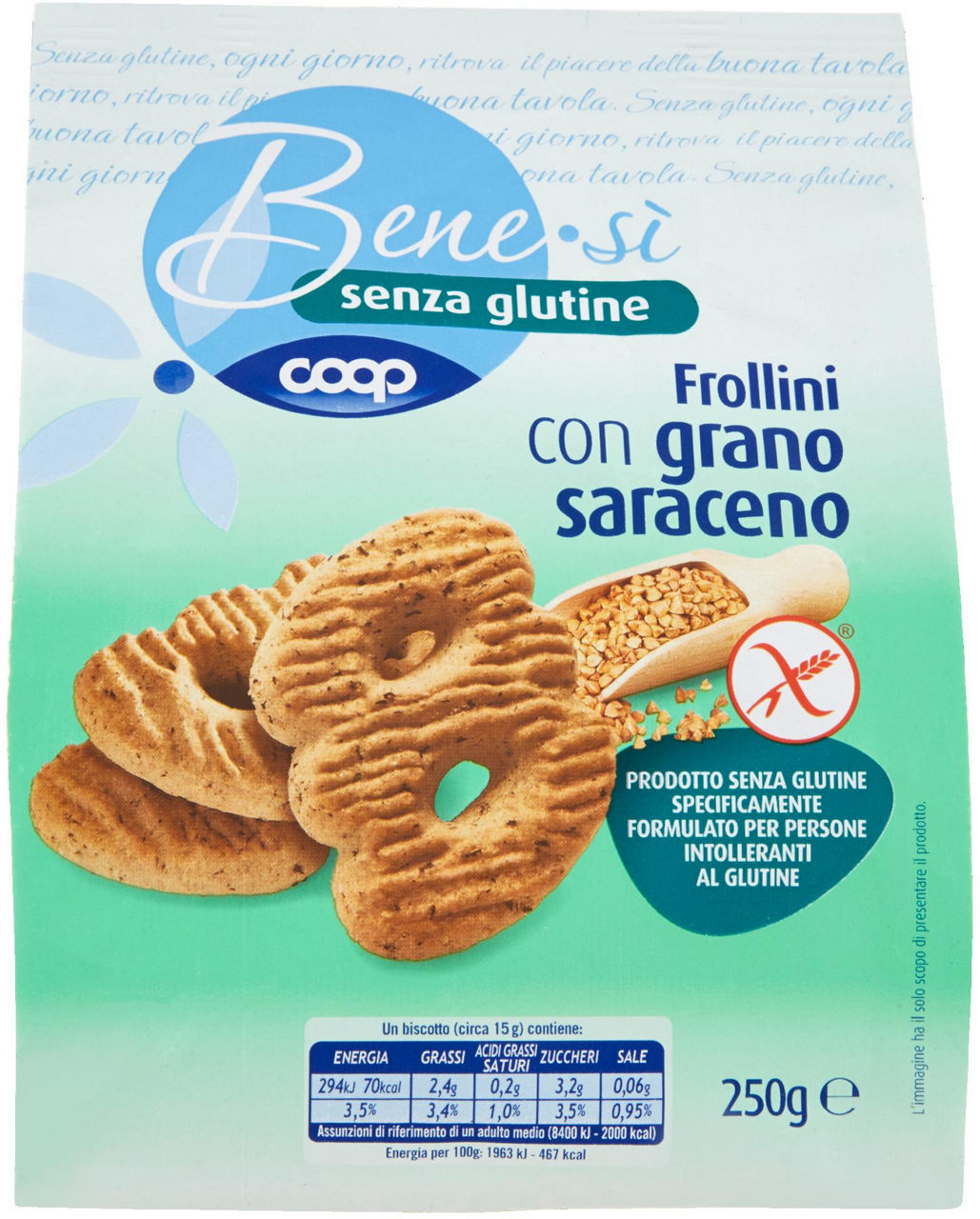Biscotto Frollino con grano saraceno senza glutine 250G - 0