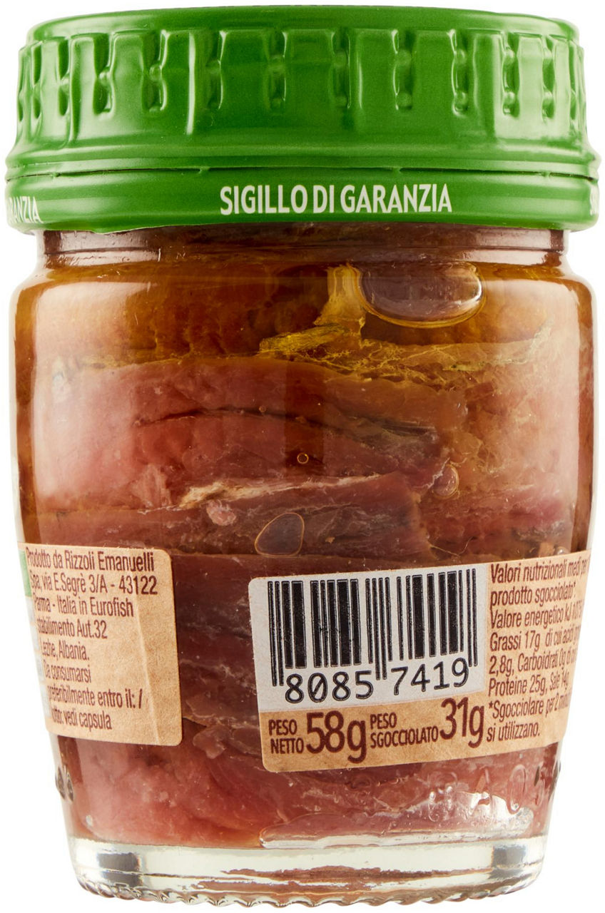 FILETTI ALICI DISTESE OLIO EXTRAVERGINE BIO RIZZOLI VV GR.58 - Immagine 21