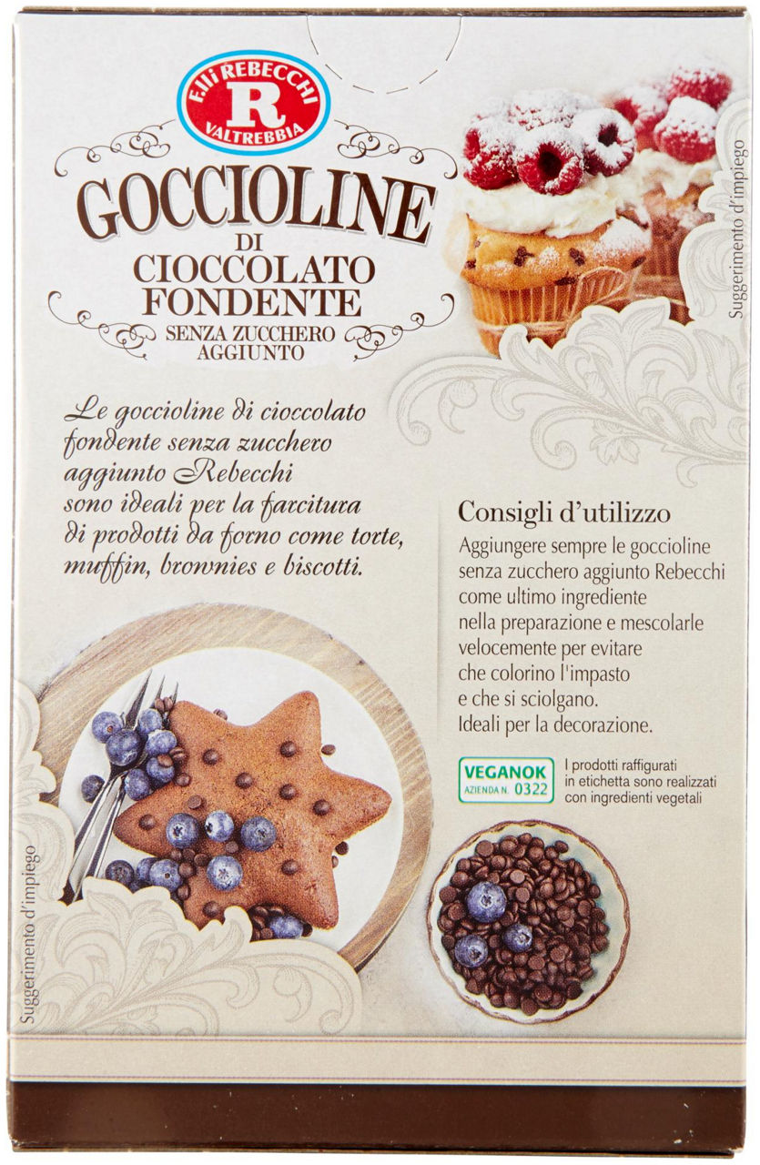 GOCCIOLINE DI CIOCCOLATO SENZA ZUCCHERO REBECCHI G 125 - Immagine 21