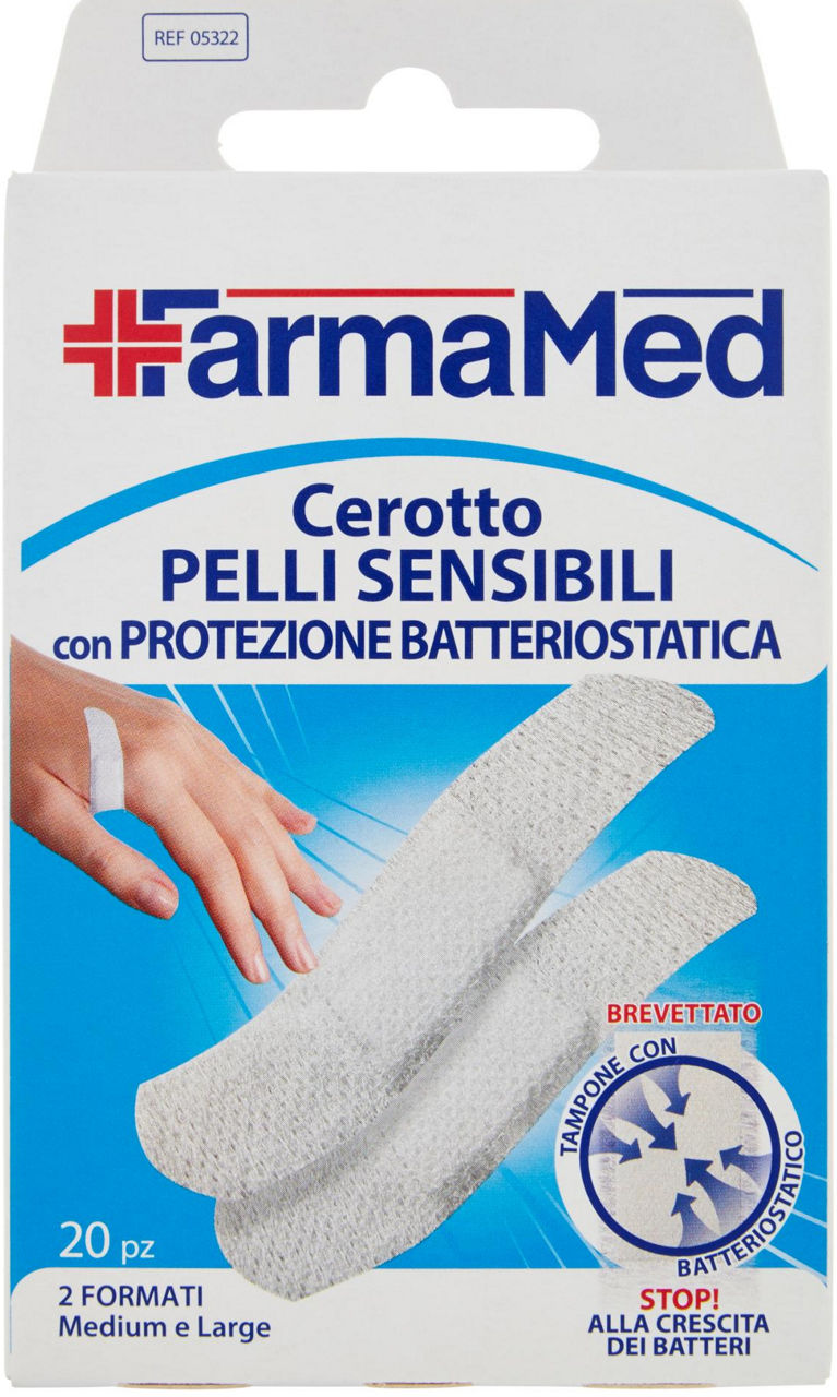 Cerotti farmamed abatox pelli sensibili 2 formati pz. 20