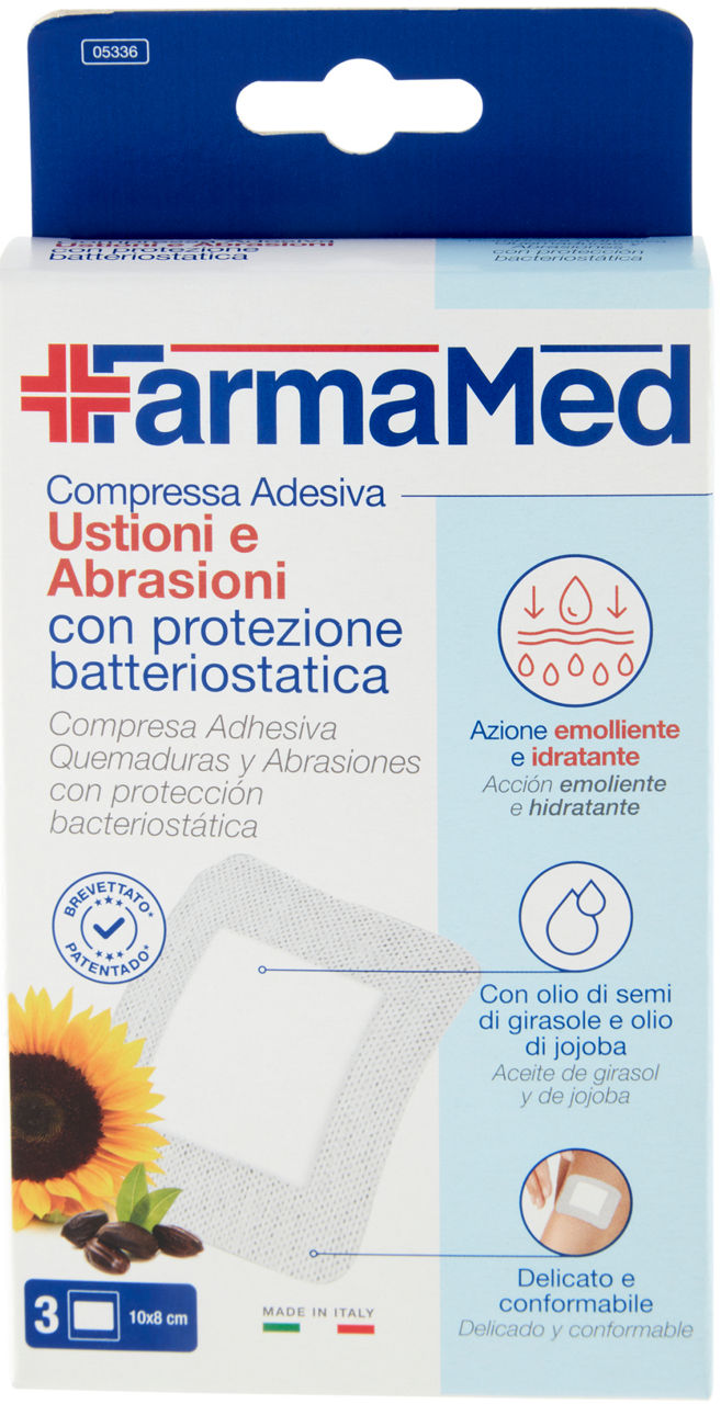 COMPRESSE FARMAMED ABATOX+NEOACTIVE USTIONI/ABRASIONI 1FORMATO PZ. 3 - 1