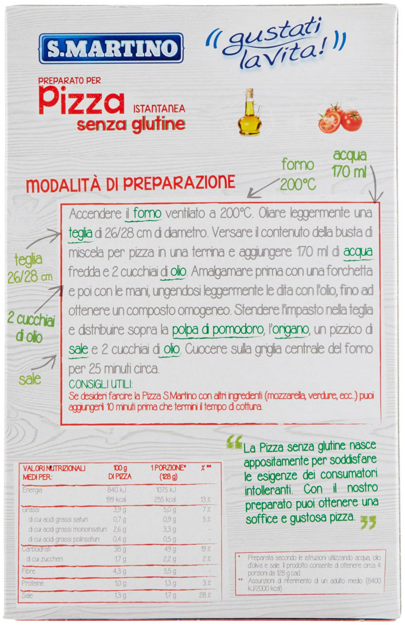PREPARATO PER PIZZA ISTANTANEA SENZA GLUTINE 460 g - 2