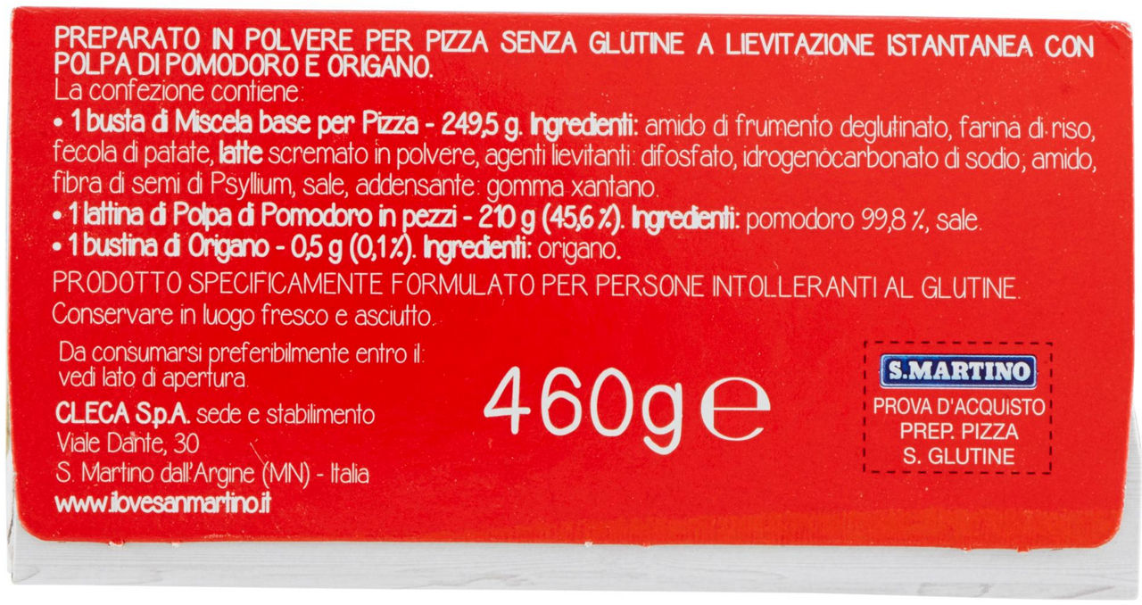 PREPARATO PER PIZZA ISTANTANEA SENZA GLUTINE 460 g - 5