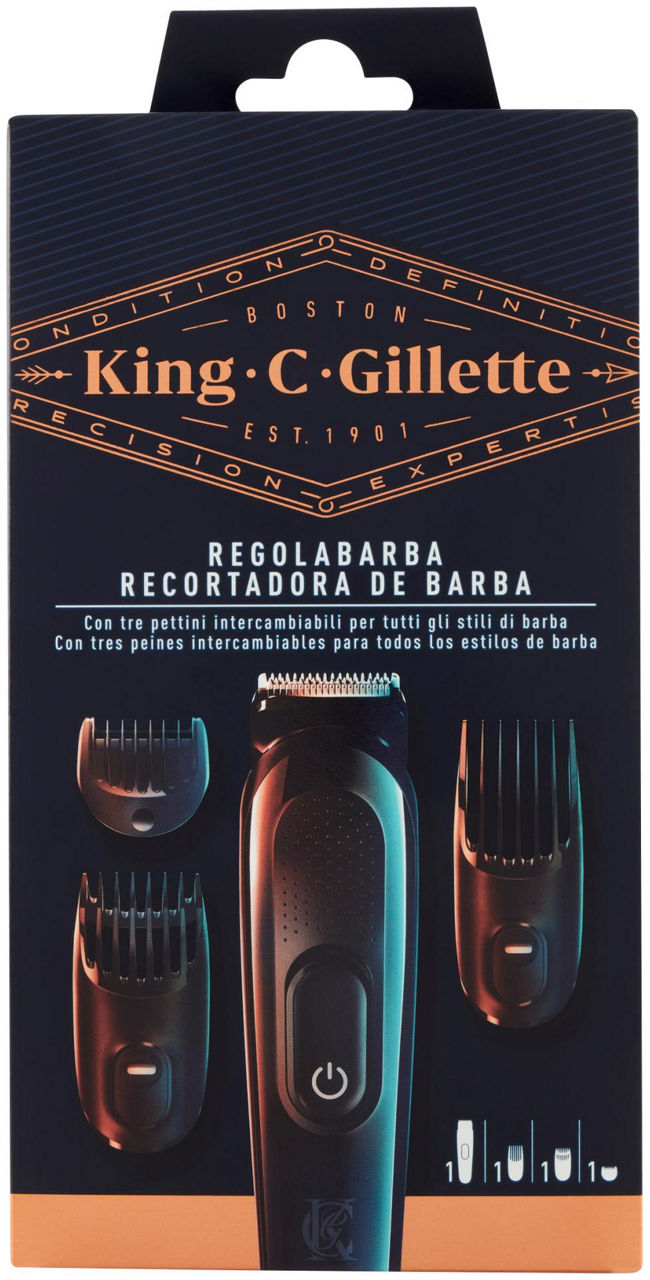 REGOLABARBA GILLETTE KING C. CON 3 PETTINI INTERCAMBIABILI PZ.1 - 0