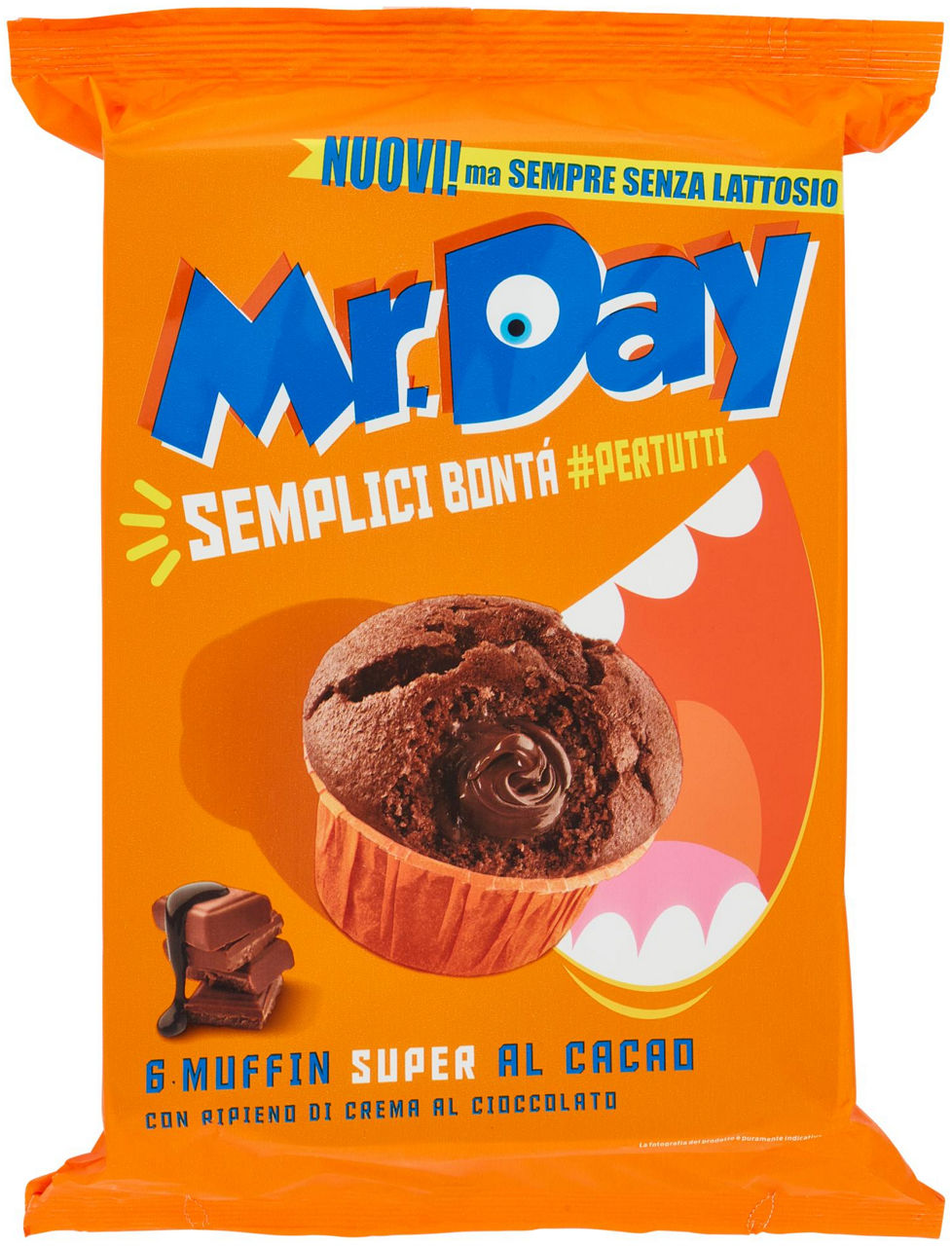 Muffin cacao ripieno di cioccolato mr day g 300