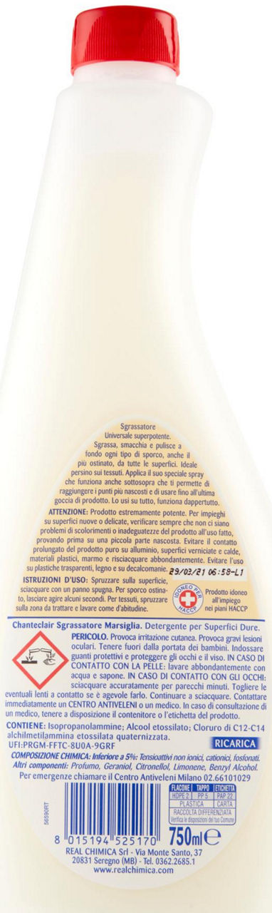 Sgrassatore universale Profumo di Marsiglia Ricarica 750 ml - 2