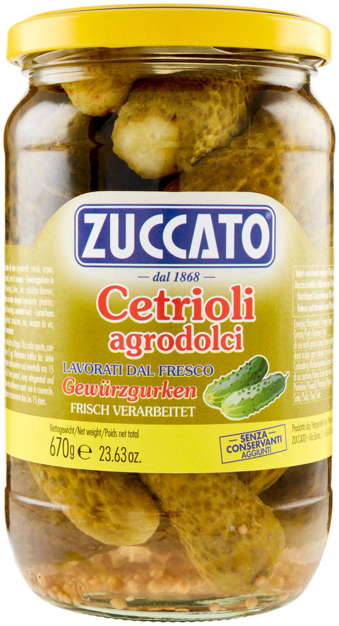 Cetrioli agrodolci zuccato vv.g 360