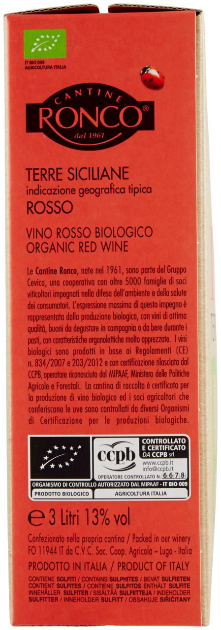 VINO ROSSO TERRE SICILIANE IGT BIO BAG IN BOX 3 lt - Immagine 61