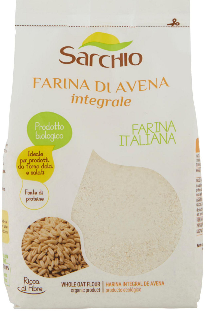 Farina d'avena integrale bio sarchio sacchetto gr. 350