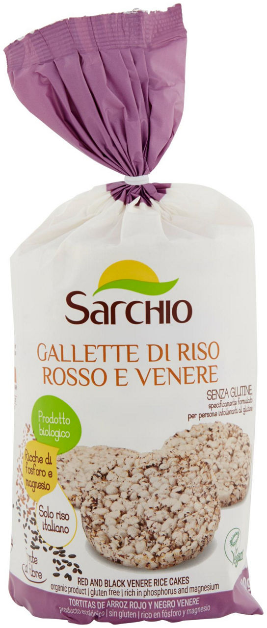 GALLETTE DI RISO ROSSO E NERO BIO S/GLUTINE SARCHIO SACCHETTO GR.100 - 0