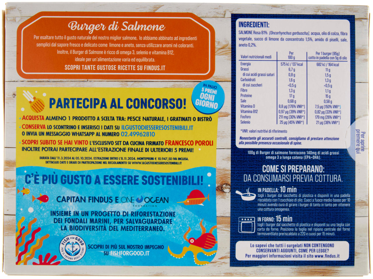 BURGER DI SALMONE CON LIMONE E ANETO MSC CAPITAN FINDUS SCATOLA X2 G 170 - Immagine 51