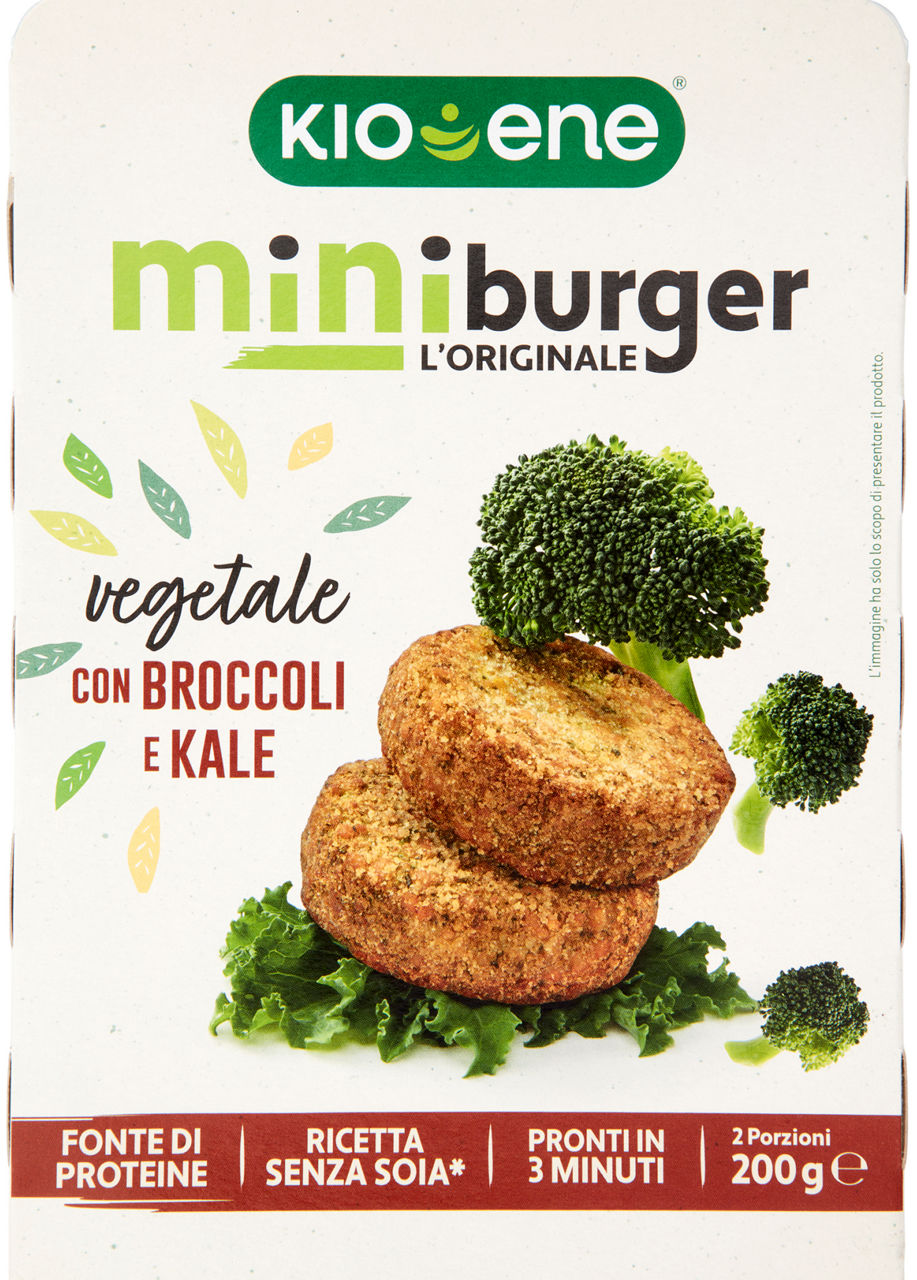Miniburger vegetali ai broccoli e kale kioene g 200