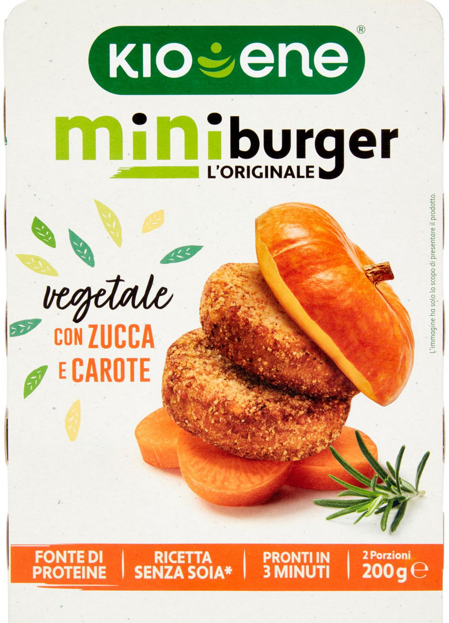 Miniburger vegetali alla zucca e carote kioene g 200