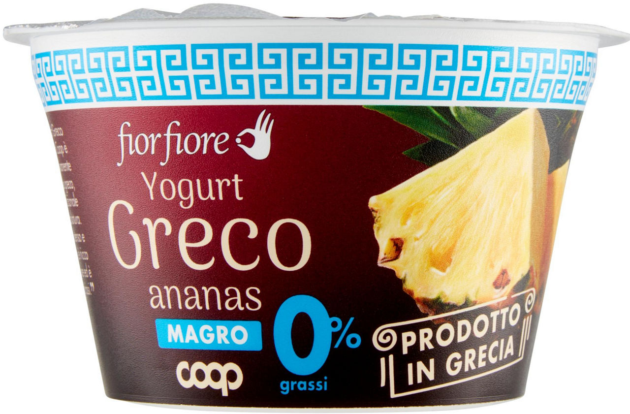 Yogurt greco magro ananas fior fiore coop g 170