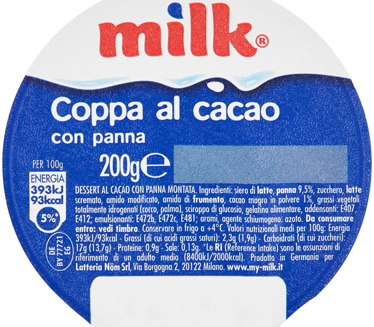 DESSERT MILK ALLA PANNA CACAO COPPA  GR 200 - 0