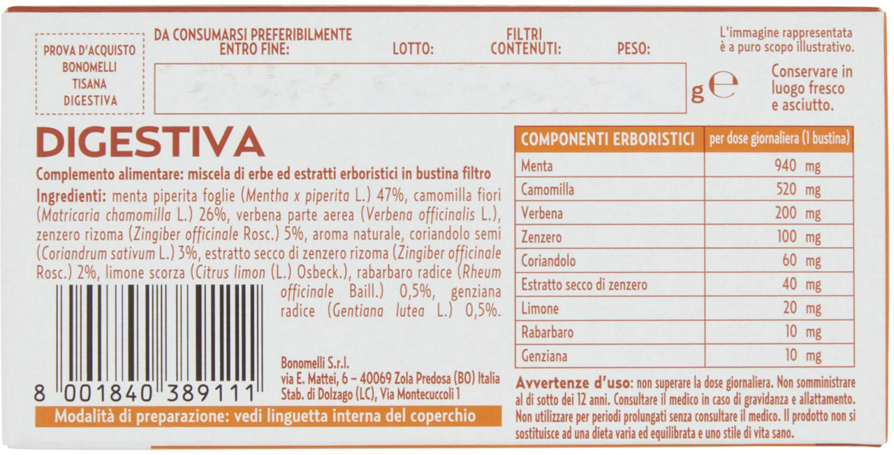 TISANA DIGESTIVA 16 FILTRI SCATOLA 32 g - Immagine 51